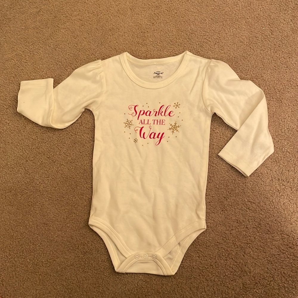 Little Treasures “Sparkle All The Way” Onesie Size 18 Months